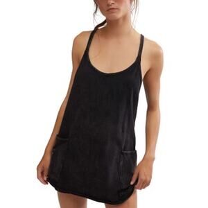 Free People Movement Hot Shot Romper Size Small Dark Gray Athleisure Loungewear